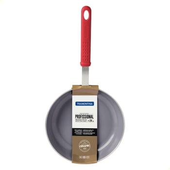 Frigideira Tramontina Profi. 24cm 2L em Alum. Lixado e Rev. Int Cerâmico Cabo Aço Inox Sil. 20885024