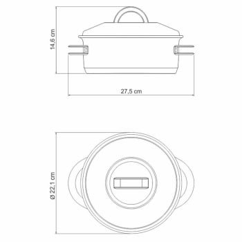 Caçarola Tramontina Solar Rasa 20 cm 2,9 L em Aço Inox Fundo Triplo com Tampa e Alças 62503200