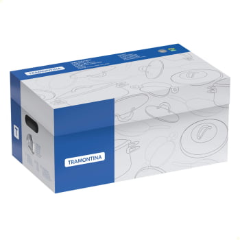 Jogo de Panelas Tramontina Solar 6 Peças em Aço Inox Fundo Triplo Cabos Alças de Baquelite 65720000
