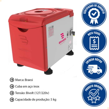 Amassadeira Rápida Braesi Profissional Padaria 5 Kg Bivolt 1CV AR-50 B8354