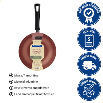 Frigideira Funda Tramontina Loreto 24cm 2,2L Alumínio com Rev. Interno Antiad Starflon Max 27815422