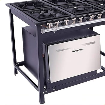Fogão Industrial Venâncio Extra A Gás Glp 6 Bocas - 3 Simples 3 Duplas 30x30 Com Forno E6 14804