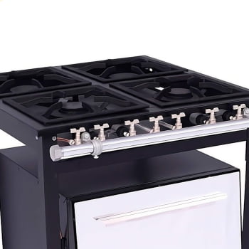 Fogão Industrial A Gás Venâncio Extra 4 Bocas 2 Simples E 2 Duplas 30x30 Com Forno E4 14904