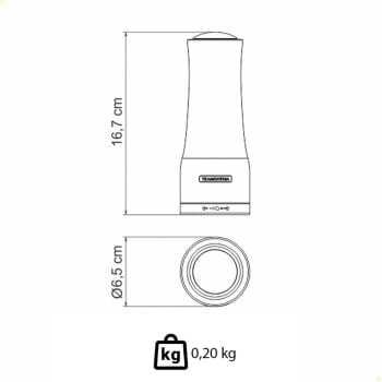 Kit 2 Moedores Tramontina Realce Sal ou Pimenta em Bambú e Aço Inox com Moinho em Cerâmica 61652000X