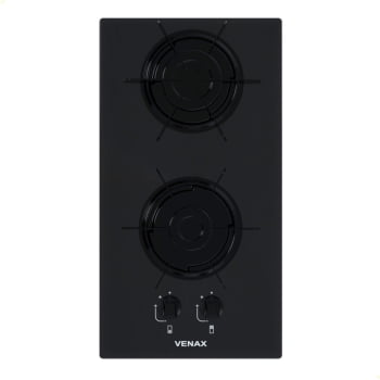 Cooktop a Gás Venax Líbero 2 Queimadores Vidro Preto 7266