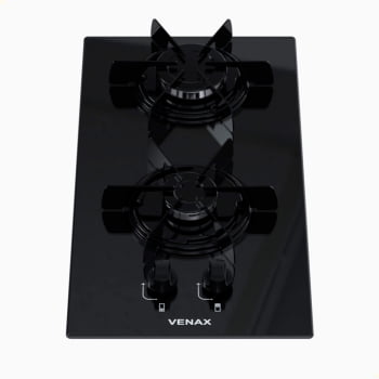 Cooktop a Gás Venax Líbero 2 Queimadores Vidro Preto 7266