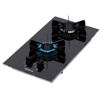 Cooktop a Gás Venax Líbero 2 Queimadores Vidro Preto 7266
