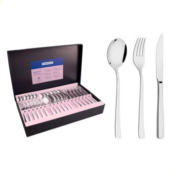 Faqueiro Tramontina Berlin 36 Peças Aço Inox Facas Churrasco Forjadas Acabamento Alt Brilho 66934134