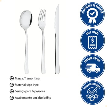 Faqueiro Tramontina Berlin 36 Peças Aço Inox Facas Churrasco Forjadas Acabamento Alt Brilho 66934134