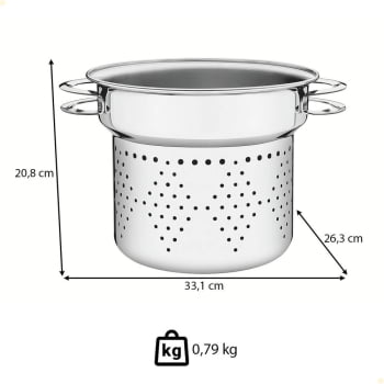Cozi-Pasta Tramontina Solar em Aço Inox 24 cm 8 L 62514240