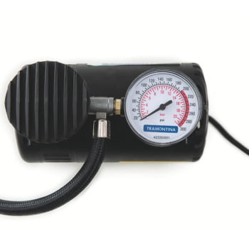 Mini Compressor de Ar Portátil Tramontina Elétrico p/ Carros 300 psi 50W 12V 8 L por Minuto 42330001