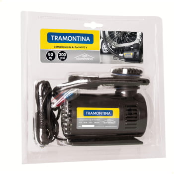 Mini Compressor de Ar Portátil Tramontina Elétrico p/ Carros 300 psi 50W 12V 8 L por Minuto 42330001