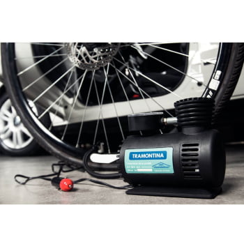 Mini Compressor de Ar Portátil Tramontina Elétrico p/ Carros 300 psi 50W 12V 8 L por Minuto 42330001