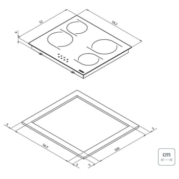 Cooktop Elétrico Tramontina New Square 4EV 60 Vitrocerâmico 4 Bocas e Comando Touch 220v 94747022