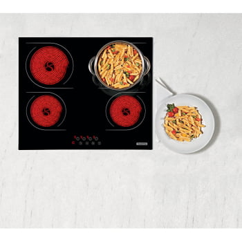 Cooktop Elétrico Tramontina New Square 4EV 60 Vitrocerâmico 4 Bocas e Comando Touch 220v 94747022