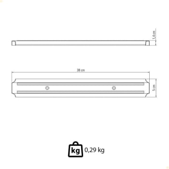 Barra Magnética para Facas Tramontina Plenus em Polipropileno e Aço Inox 38 cm 26464111