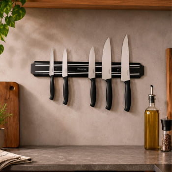 Barra Magnética para Facas Tramontina Plenus em Polipropileno e Aço Inox 38 cm 26464111