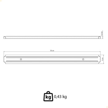 Barra Magnética para Facas Tramontina Plenus em Polipropileno e Aço Inox 55 cm 26464110