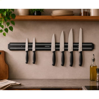 Barra Magnética para Facas Tramontina Plenus em Polipropileno e Aço Inox 55 cm 26464110