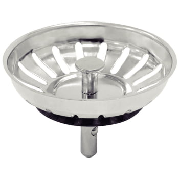 Tampa de Válvula Tramontina Luxo 4 1/2" em Aço Inox Polido e Polipropileno para Pias Cubas 94510024