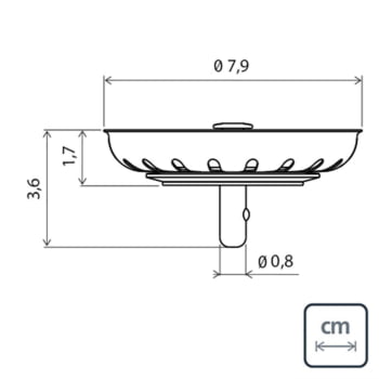 Tampa de Válvula Tramontina Luxo 4 1/2" em Aço Inox Polido e Polipropileno para Pias Cubas 94510024