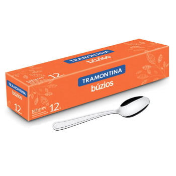 12 Colheres para Café Tramontina Búzios em Aço Inox 23758000 12 Colheres para Café Tramontina Búzios em Aço Inox 23758000