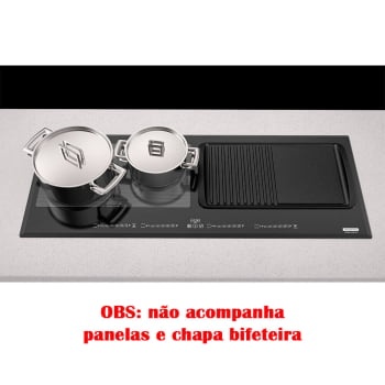 Cooktop por Indução Tramontina Slim Slider Bridge 4EI 90 em Vidro Preto 220v 94722222