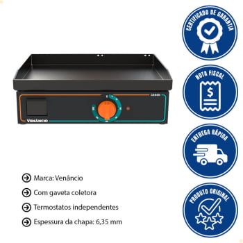 Chapa Bifeteira Deguste Luxo New Venâncio 65 Cm Elétrica 220V CE65N 78422