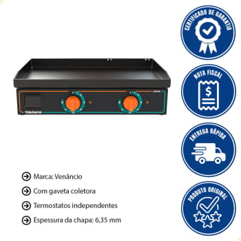 Chapa Bifeteira Deguste Luxo New Venâncio 80 Cm Elétrica 220V CE80N 78423
