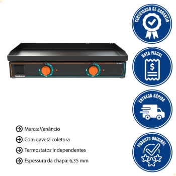 Chapa Bifeteira Deguste Luxo New Venâncio Elétrica 220V CE100N 63403