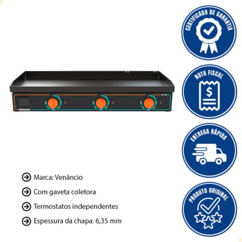 Chapa Bifeteira Deguste Luxo New Venâncio Elétrica 220V CE120N 78420