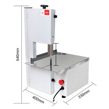 Serra Fita 1,54 mts Malta Branca Mesa Inox Motor 1/3 CV Bivolt 3101048