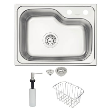Cuba Tramontina Morgana Compact 48 FX em Aço Inox+Válvula, Cesta Aramada e Dosador de Sabão 93815152 Cuba Tramontina Morgana Compact 48 FX em Aço Inox+Válvula, Cesta Aramada e Dosador de Sabão 93815152