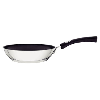 Frigideira Tramontina Solar Rasa Aço Inox F. Triplo Rev. Int. Ant. Cabo Silicone 20cm 1,3L 62135207