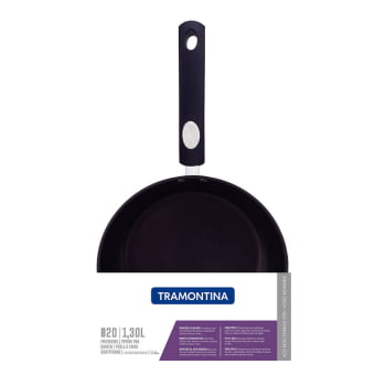 Frigideira Tramontina Solar Rasa Aço Inox F. Triplo Rev. Int. Ant. Cabo Silicone 20cm 1,3L 62135207