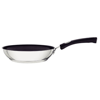 Frigideira Tramontina Solar Rasa Aço Inox Fundo Triplo Revest. Int Anti. Cabo de Silicone 24cm 2,1L 