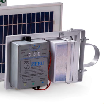 Kit Cerca Eletrica Solar Zebu com uma Bateria 7 Amperes Zebu ZS20BI 33758