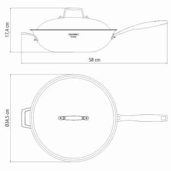 Panela Wok Tramontina Grano Aço Inox Corpo Triplo Rev Interno Antiaderente Cabo 32 cm 5,2 L 62158327