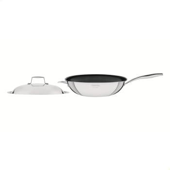 Panela Wok Tramontina Grano Aço Inox Corpo Triplo Rev Interno Antiaderente Cabo 32 cm 5,2 L 62158327