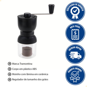 Moedor de Café Manual Tramontina em Plástico ABS com Moinho em Cerâmica 61769010