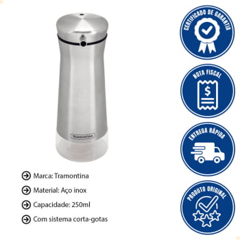 Galheteiro Tramontina em Vidro Revestido de Aço Inox Realce 0,25 L 61119100