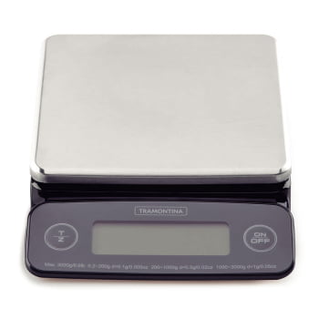 Balança Digital de Alta Precisão para Cozinha Tramontina Adatto com Base em Aço Inox 61101050 Balança Digital de Alta Precisão para Cozinha Tramontina Adatto com Base em Aço Inox 61101050