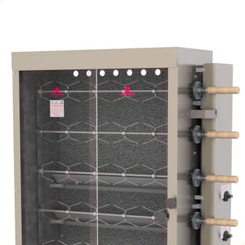 Forno Industrial Rotativo a Gás Progás Style PR-634 6 Espetos Para 30 Frangos Bivolt P25420