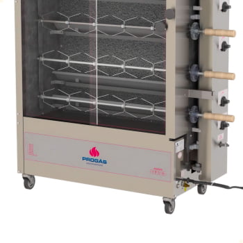 Forno Industrial Rotativo a Gás Progás Style PR-634 6 Espetos Para 30 Frangos Bivolt P25420
