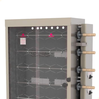 Forno Assador Rotativo Infravermelho a Gás Progás PR-631 Com 6 Espetos Para 30 Frangos Bivolt P24421