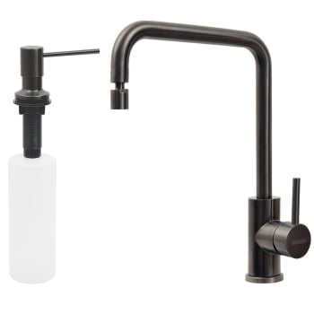 Kit Tramontina em Aço Inox Misturador Angolare Black+Dosador de Sabão Black 500ml 94520512-94517504