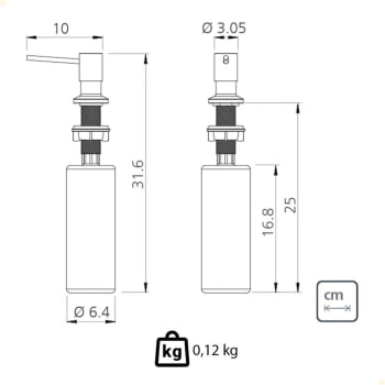Kit Tramontina em Aço Inox Misturador Angolare Black+Dosador de Sabão Black 500ml 94520512-94517504
