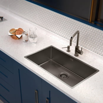 Kit Tramontina em Aço Inox Misturador Angolare Black+Dosador de Sabão Black 500ml 94520512-94517504