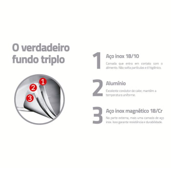 Caçarola Rasa Tramontina Solar Silicone em Aço Inox com Fundo Triplo 20 cm 2,9 L 62123203