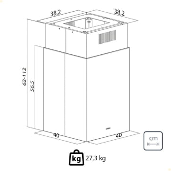 Coifa Ilha Tramontina Square Isla 40 Silent Aço Inox Black Steel e Anti Digitais 40cm 220 V 95800037